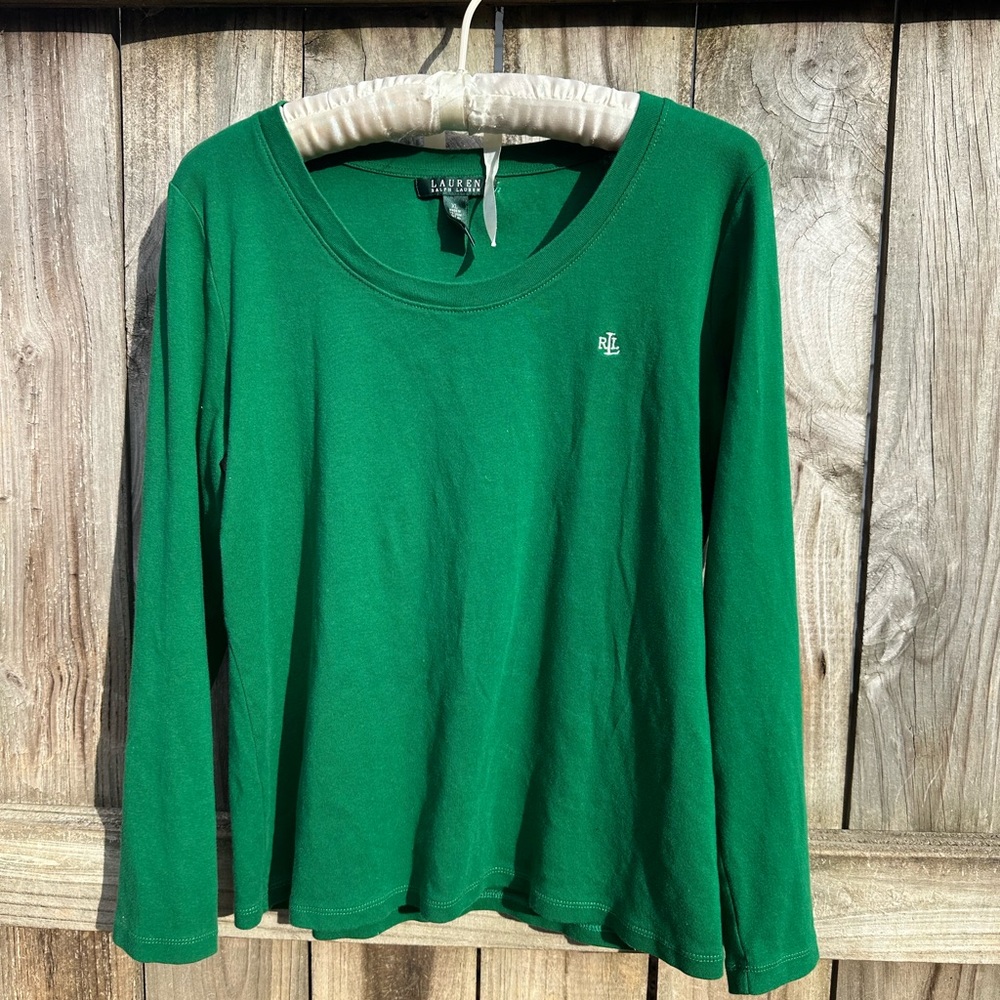 Lauren Ralph Lauren cotton green top